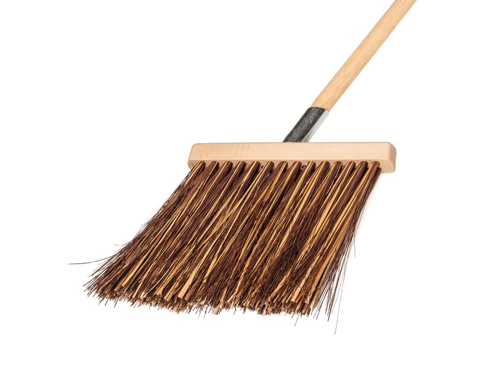 Gootbezem SOLIDE stalks/bahia, met stokhouder en TAUARI steel 140 x 2,8 cm