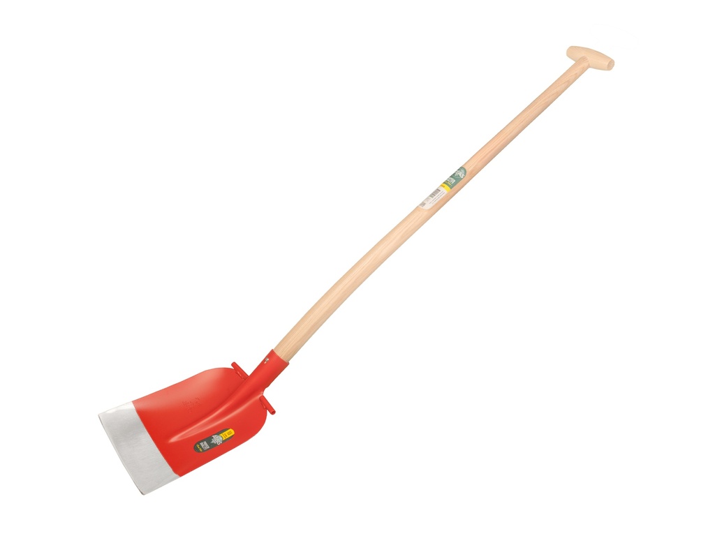 Betonschop ATLAS DIAMANT 1/2 0 rood, extra gehard, RONDE OPSTAP, met ATLAS schopsteel 100 cm gebogen