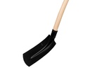 Kabelschop ATLAS 16 cm 3/4 zwart, onderkant recht, extra gehard, met ATLAS batsesteel 130 cm