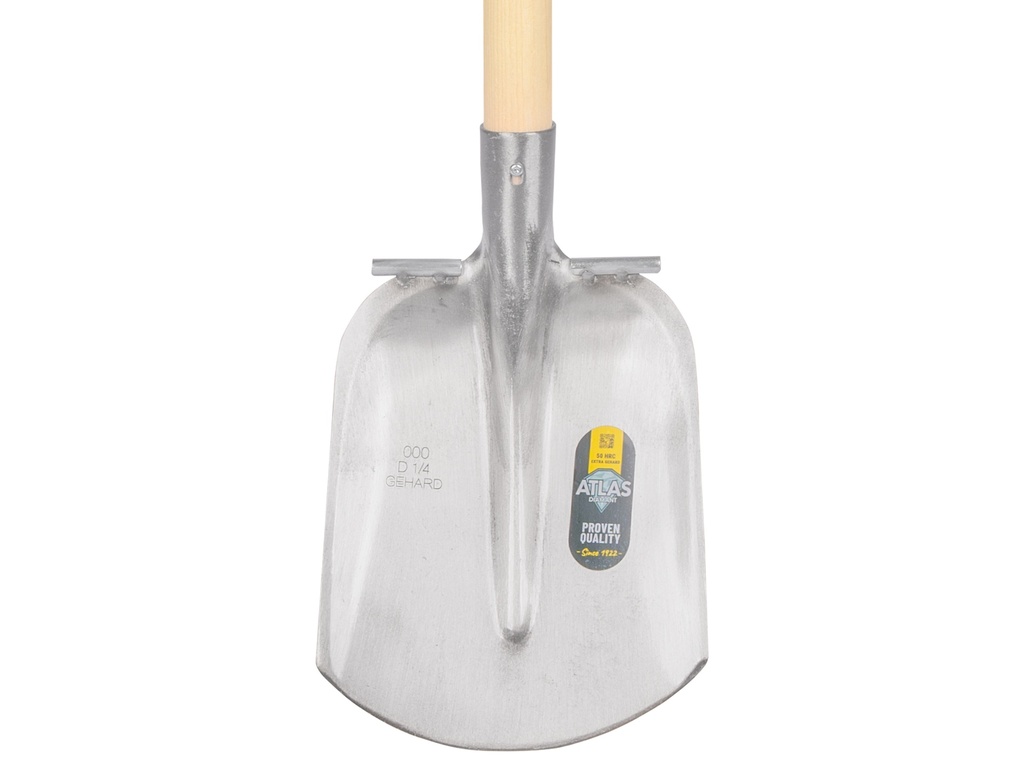 Steekbats ATLAS DIAMANT 1/4 000 gehard, gepolijst, RONDE OPSTAP, met ATLAS schopsteel 100 cm gebogen, FSC 100%