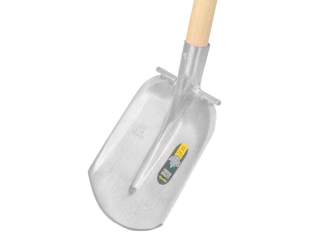 Steekbats ATLAS DIAMANT 1/4 000 gehard, gepolijst, RONDE OPSTAP, met ATLAS schopsteel 110 cm gebogen, FSC 100%