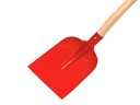Betonschop ATLAS 1/2 0 rood, extra gehard, met ATLAS schopsteel 110 cm gebogen, FSC 100%