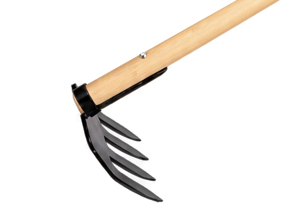 Sloothaak DE WIT 4 tands met plaat en ring, met rechte ATLAS Ecofiber steel 300 cm