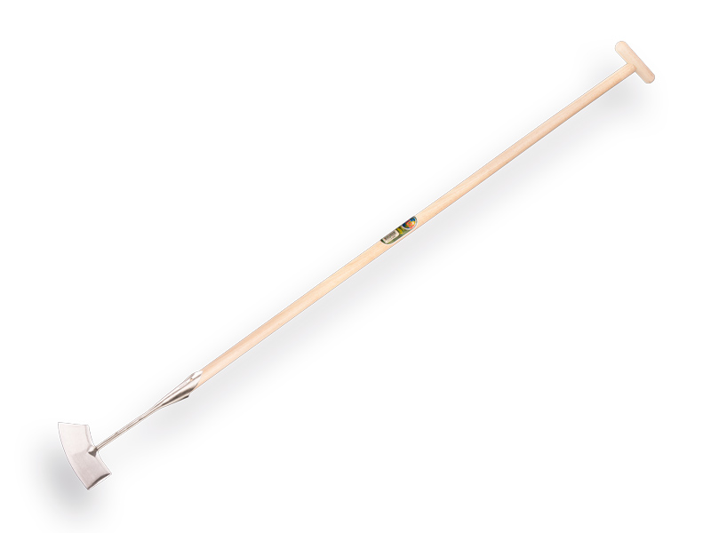 [1011190] Dutch hoe SNEEBOER round-shaped model stainless steel 17,5 cm, with ATLAS handle 160 x 3,2 cm and grip