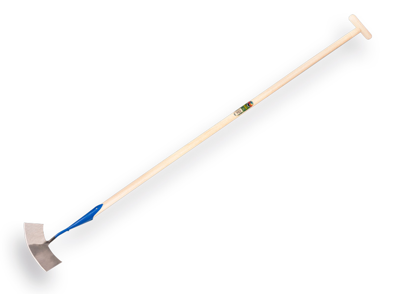 Schuffel DE WIT Rundförmiges Modell 10" oder 25 cm, mit ATLAS Stiel 160 x 3,2 cm und durchgesteckter T-Griff