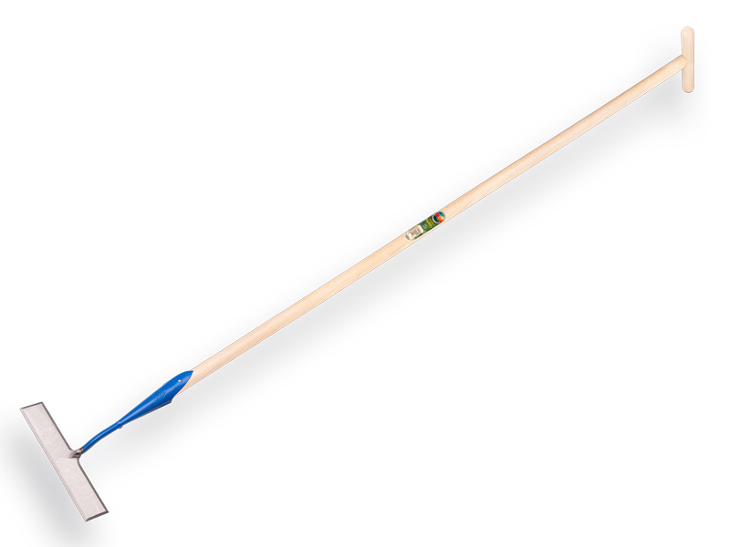 Ratissoire DE WIT modèle rectangulaire 20 cm, avec manche ATLAS 160 x 3,2 cm et poignée en T percée
