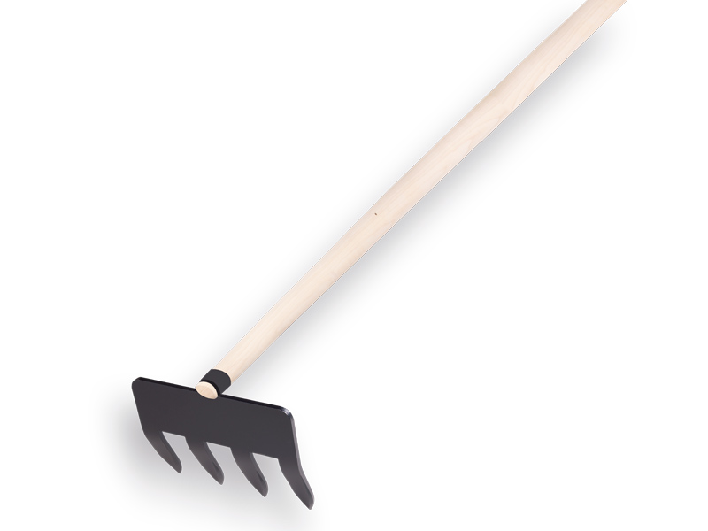 [1040205] Grabenhaken DE WIT 4-zinkig mit Platte und Ring, mit konischem ATLAS-Stiel 270 x 4,5 cm