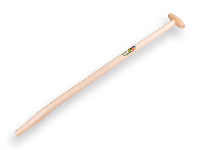 Gooseneck shovel handle ATLAS 100 cm, lightly bent, with through-mount T-grip