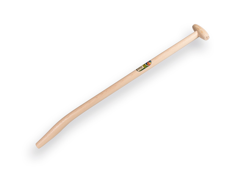 Gooseneck shovel handle ATLAS 95 cm, strongly bent, with through-mount T-grip
