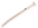 Gooseneck shovel handle ATLAS 110 cm strongly bent, with through-mount T-grip