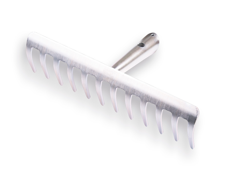 Gartenrechen verzinkt mit 12 gebogenen Zinken, ohne Stiel