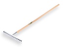 Tuinhark verzinkt met 14 gebogen tanden, met IKAPE steel 150 x 2,8 cm. FSC 100%