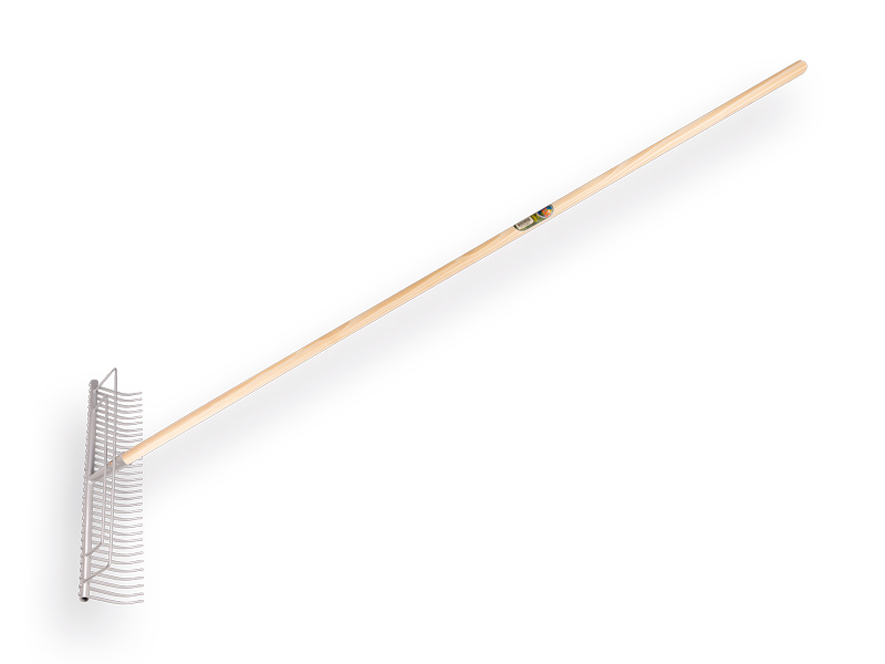 Râteau à gazon ATLAS acier 60 cm avec 32 dents courbées, avec manche 170 x 2,8 cm. FSC 100%