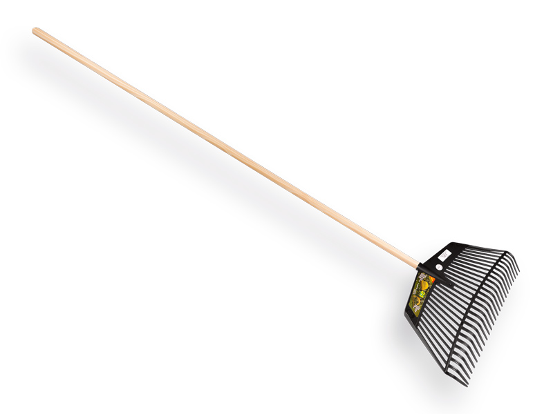 Kombi-Laubrechen JOST REGA Nylon schwarz, 26 Zinken, 60 cm breit, mit ATLAS-Stiel 150 x 2,8 cm