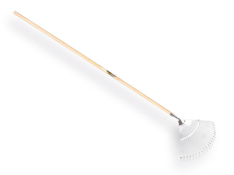 Laubrechen ATLAS verzinkt, 22 flache Zinken, mit IKAPE Stiel 150 x 2,4 cm. FSC 100%