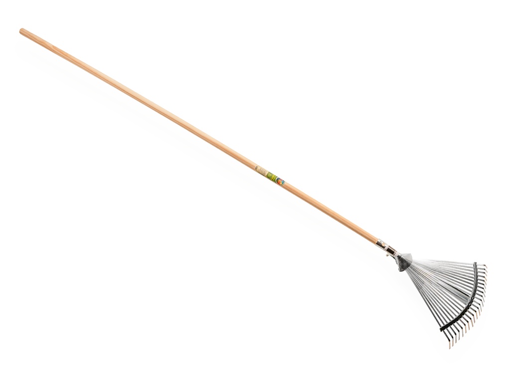 Leaf rake ATLAS galvanised adjustable, 22 flat tines, 28-42 cm wide, with IKAPE handle 150 x 2.4 cm. FSC 100%