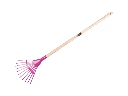 Kinder-Laubrechen Jimmy Kids lila mit Stiel aus Holz