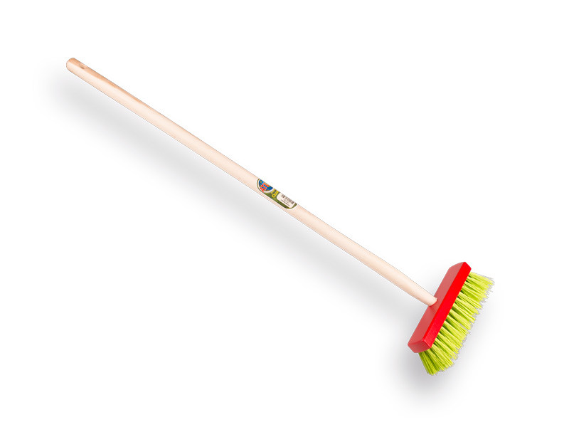 [1470750] Kinderbezem Jimmy Kids rood met getailleerde steel