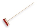 Bezem VERO 70 PPN rood 35 cm, vlakke kap, met ATLAS steel 150 x 2,8 cm en stokhouder
