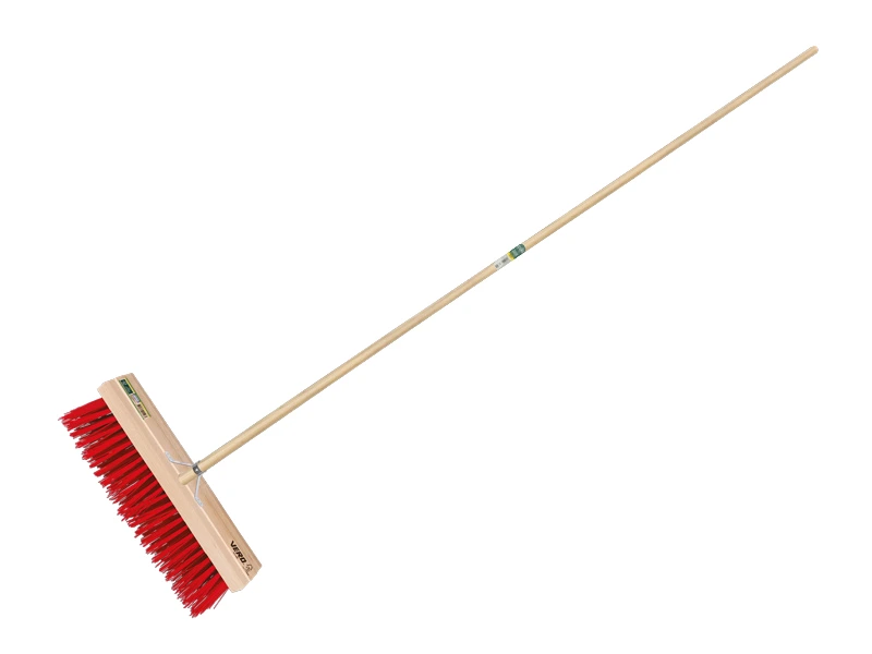 [1490341] Broom VERO 80 PPN red 41 cm, flat cap, with ATLAS handle 150 x 2.8 cm and broom handle bracket