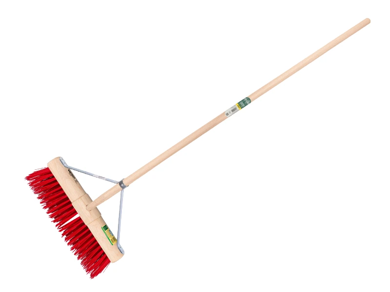 [1490379] Road construction broom VERO 45K PPN red 45 cm, with ATLAS handle 160 x 2.8 cm and wide broom handle bracket