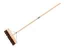 Road construction broom SOLIDE 45 cm bahia, round cap, with ATLAS handle 160 x 2.8 cm and wide broom handle bracket