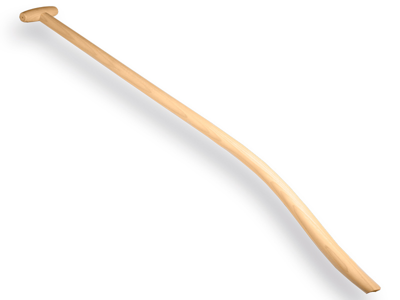 Gooseneck paving T-handle ash wood 130 cm, double bent
