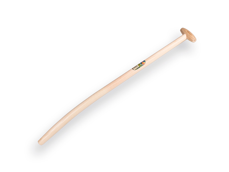 [210801] Shovel handle ATLAS 100 cm extra bent, with through-mount T-grip, FSC 100%