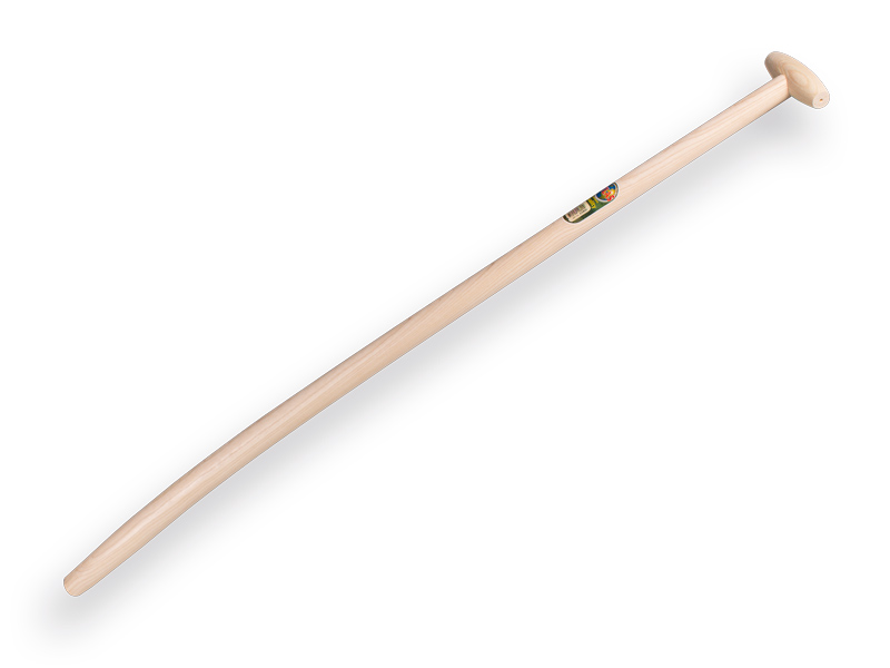 [210820] Shovel handle ATLAS 120 cm bent, with through-mount T-grip, FSC 100%