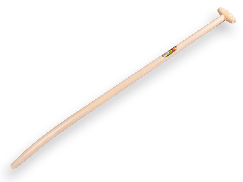 Shovel handle ATLAS 130 cm bent, with through-mount T-grip