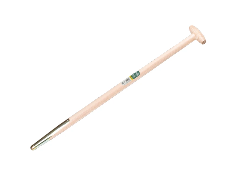 [211295] Digging fork handle ATLAS 95 cm straight, with spring socket and through-mount T-grip, drilled, FSC 100%