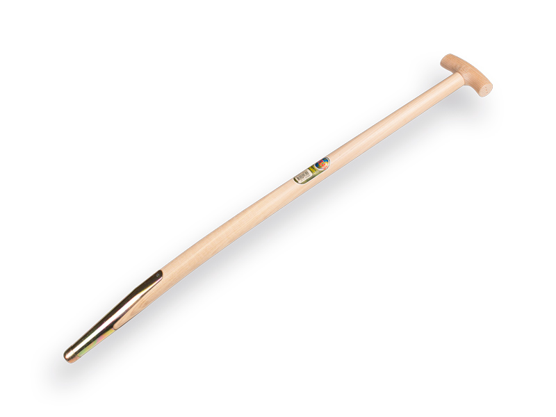 [211310] Manure fork handle ATLAS 95 cm bent, with spring socket and T-grip, drilled, FSC 100%