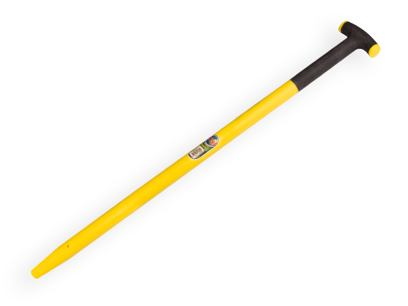 [211805] Manche de pelle ATLAS plastique 100 cm droit jaune, avec âme en fibre 21 mm