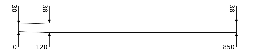 [212800] D-handle ATLAS 85 cm straight