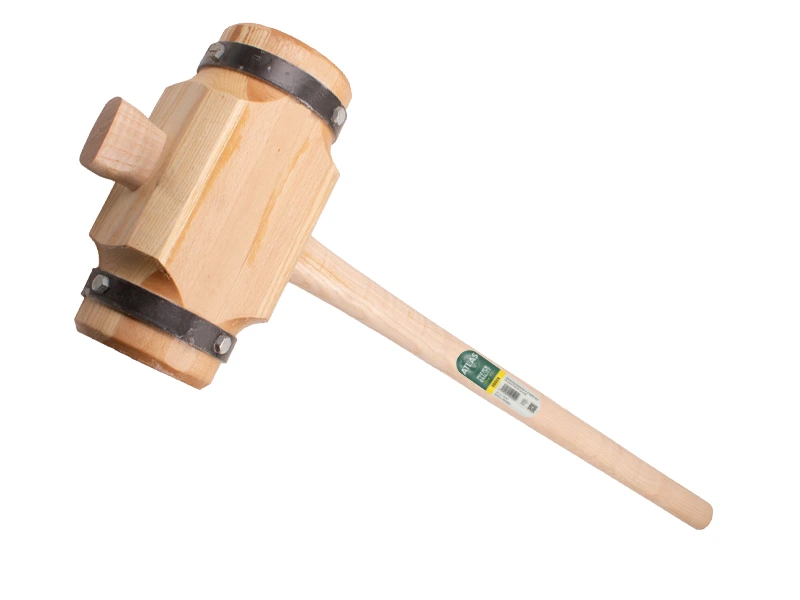 [650800] Landbauhammer - Pfostenhammer ATLAS rund, laminiertes Eschenholz, Stahlringe, ovaler Stiel 100 cm, FSC 100%