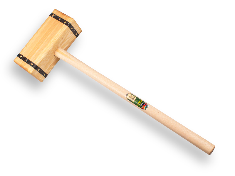 [650950] Maillet à poteaux - Maillet pour poteaux ATLAS droit, en frêne lamellé, avec manche ovale 100 cm, FSC 100%