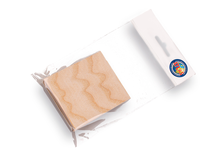 Hölzerner Eschenholzkeil, groß, 70 x 80 mm (pro Stück)