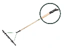 Golfhark - Bunkerhark JOST zwart met 16 korte tanden en egaliseerstrip, met ATLAS steel 170 x 2,8 cm