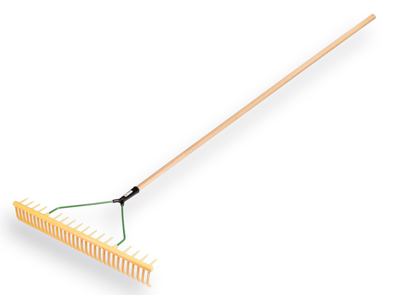 Polyrechen - Rasenrechen JOST 64 cm, 32 gebogen und 16 abgewinkelte Zinken, mit ATLAS Stiel 160 x 2,8 cm