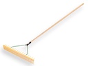Poly Rake - Lawn Rake JOST 64 cm, 32 bent and 16 right-angle tines, with ATLAS handle 160 x 2.8 cm