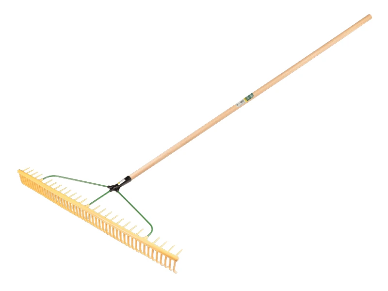 [656096] Râteau à foin plastique - râteau à gazon JOST 94 cm, 48 dents courbé et 24 dents à angle droit, avec manche ATLAS 160 x 2,8 cm