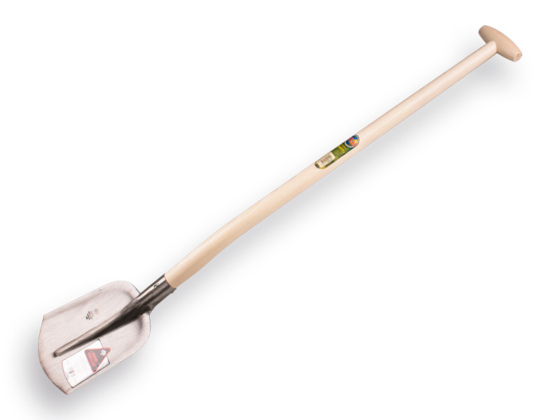 Digging shovel RURH BRILLANT straight 000, hardened and polished, with ATLAS gooseneck shovel handle 100 cm lightly bent