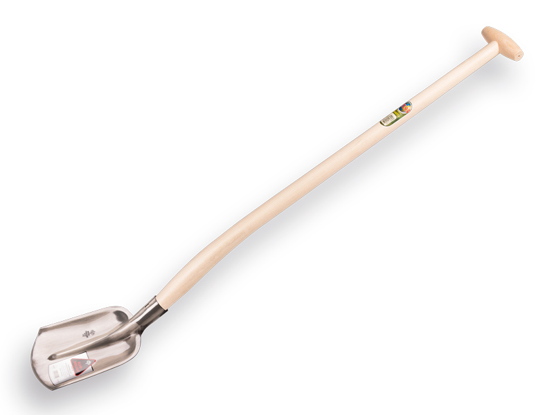 [700215] Digging shovel RURH BRILLANT 1/4 000 polished, with ATLAS gooseneck shovel handle 100 cm strongly bent