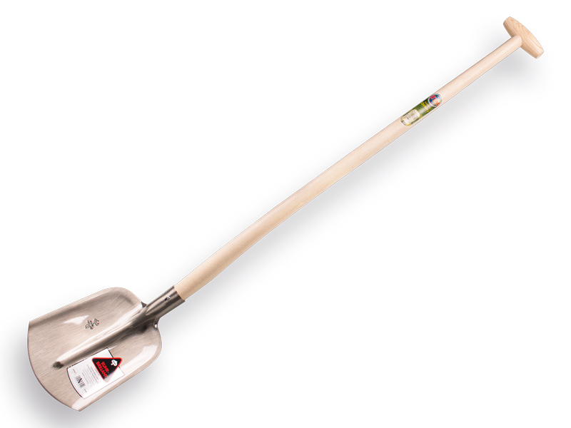 Digging shovel RURH BRILLANT 1/4 000 polished, with ATLAS gooseneck shovel handle 110 cm extra double bent