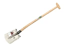 Digging shovel RUHR BRILLANT 1/4 000 polished, with flat step and ATLAS shovel handle 110 cm bent, FSC 100%