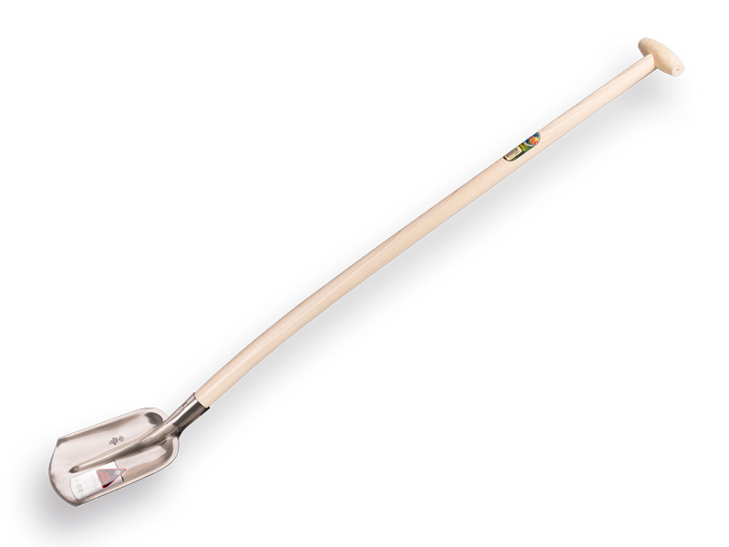 Flachrandschaufel RURH BRILLANT 1/4 000, extra gehärtet und poliert, mit ATLAS Schaufelstiel 120 cm gebogen