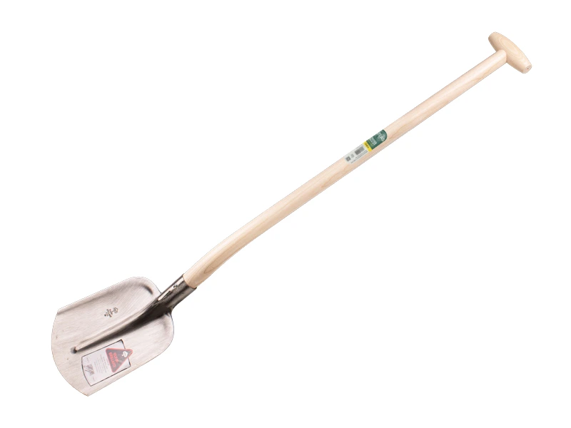 [700260] Digging shovel RUHR BRILLANT 1/4 00, hardened and polished, with ATLAS gooseneck shovel handle 95 cm strongly bent
