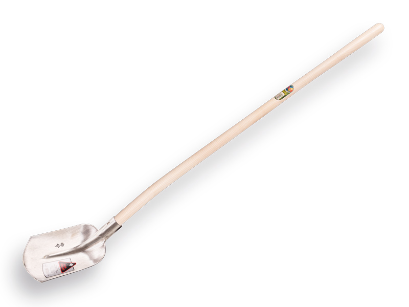 [700300] Scoop shovel RURH BRILLANT 1/2 0, extra hardened and polished, with ATLAS shovel handle 130 cm bent