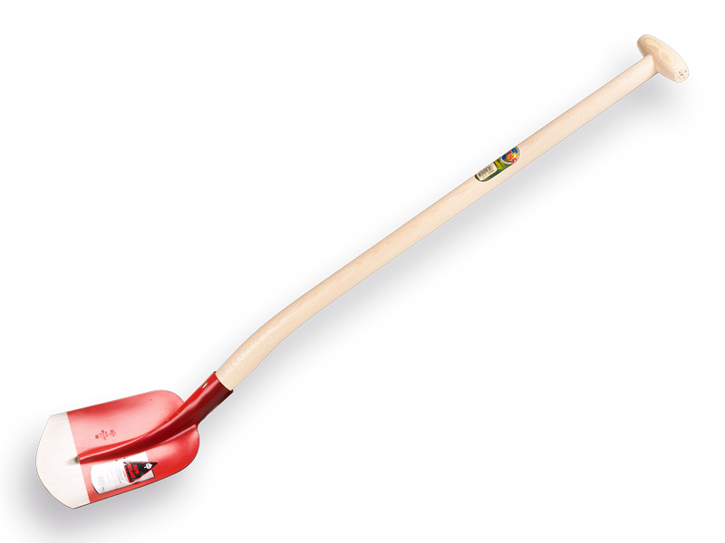 [700510] Pelle à sable RUHR BRILLANT 1/2 00 rouge, extra trempé, avec manche de pelle à col de cygne ATLAS 95 cm fortement courbé