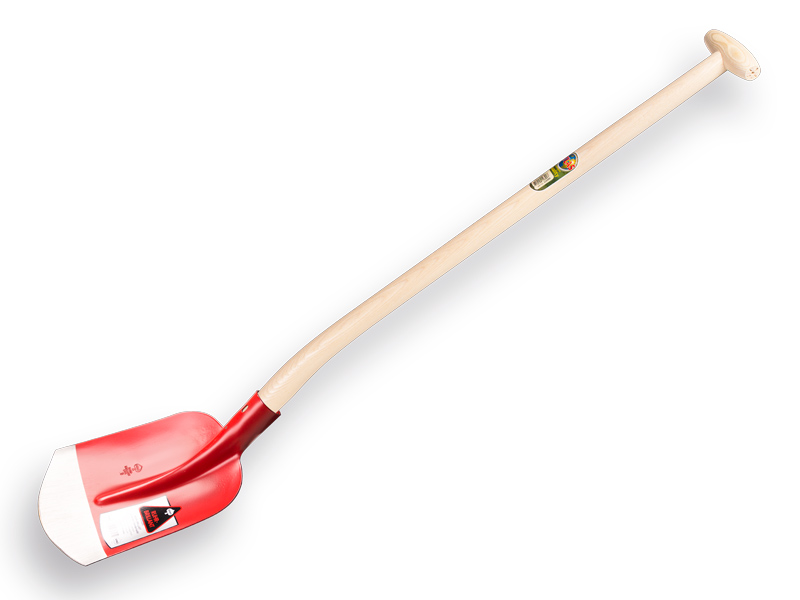 [700560] Holländer Sandschaufel RUHR BRILLANT 1/2 0 rot, extra gehärtet, mit ATLAS Schwanenhals-Schaufelstiel 95 cm stark gebogen